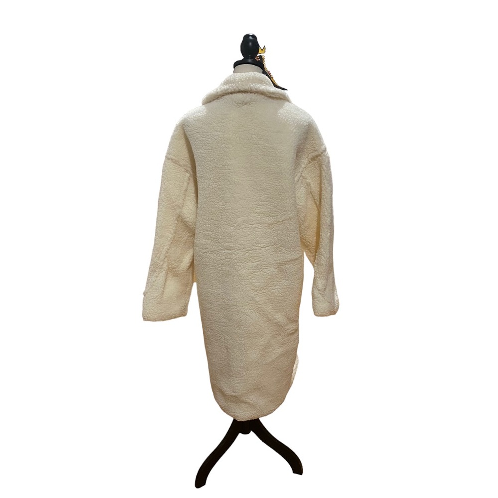 Mid Length Oversized Double Breasted Teddy Coat - Picture 2 of 2